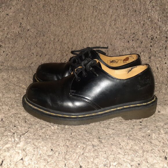 DR. MARTENS-DOCS-1461-AW004-Vintage-Black Smooth Shiny Leather-Sz 37/6-Very Good - Picture 2 of 8